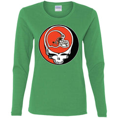 Cleveland Browns Grateful Dead Steal Your Face Football Nfl Shirts Women Long Sleeve Shirt Women Long Sleeve Shirt - parenttees