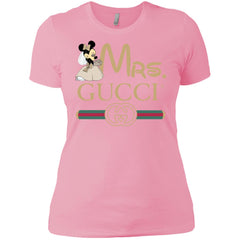Mrs Minnie Gucci Couple Disney Shirt Valentine's Day T-shirt Women Cotton T-Shirt Women Cotton T-Shirt - parenttees
