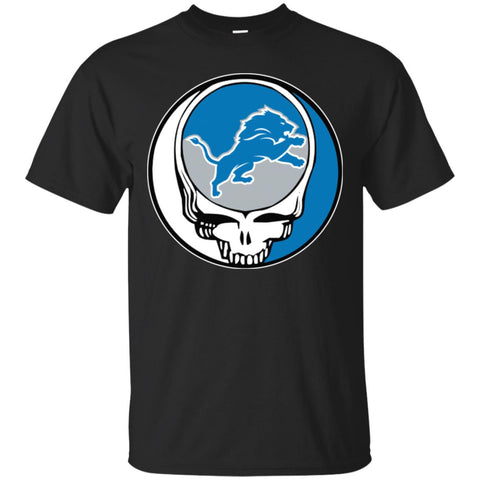 Detroit Lions Grateful Dead Steal Your Face Football Nfl Shirts Men Cotton T-Shirt Black / S Men Cotton T-Shirt - parenttees