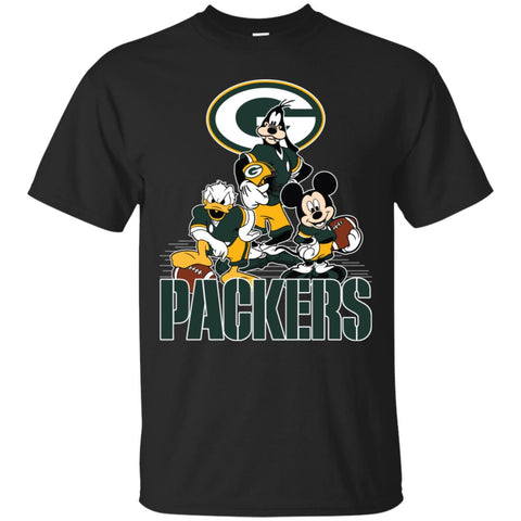 Mickey Mouse Green Bay Packer American Football Nfl Sports Shirt Men Cotton T-Shirt Black / S Men Cotton T-Shirt - parenttees