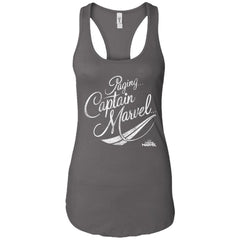 Captain Marvel Paging Distressed Cursive Women Tank Top Women Tank Top - parenttees