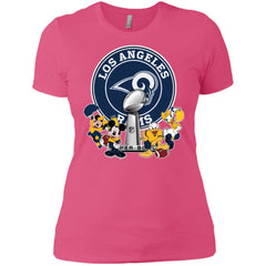 Los Angeles Rams Super Bowl 2019 Mickey Minnie Mouse Donald Daisy Duck Football Nfl Women Cotton T-Shirt Women Cotton T-Shirt - parenttees