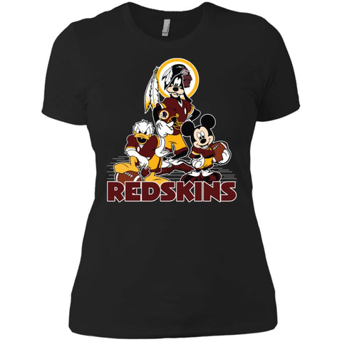 Mickey Mouse Washington Redskins American Football Nfl Sports Shirt Women Cotton T-Shirt Black / X-Small Women Cotton T-Shirt - parenttees