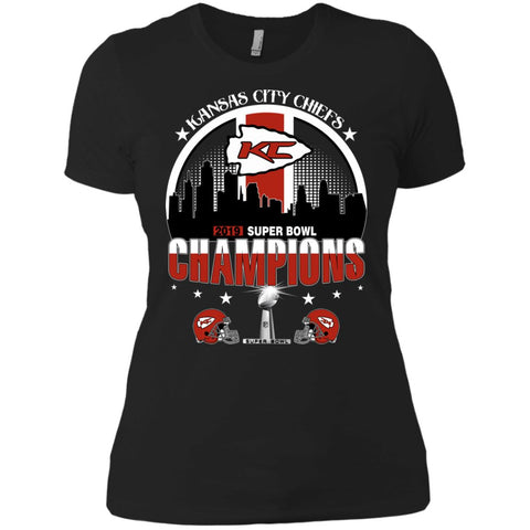 Nfl – Kansas City Chiefs 2019 Super Bowl Champions Football Women Cotton T-Shirt Black / X-Small Women Cotton T-Shirt - parenttees