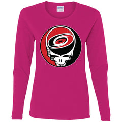 Carolina Hurricanes Grateful Dead Steal Your Face Hockey Nhl Shirts Women Long Sleeve Shirt Women Long Sleeve Shirt - parenttees