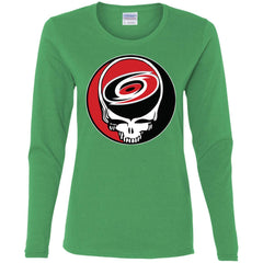 Carolina Hurricanes Grateful Dead Steal Your Face Hockey Nhl Shirts Women Long Sleeve Shirt Women Long Sleeve Shirt - parenttees