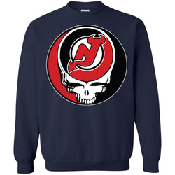 New Jersey Devils Grateful Dead Steal Your Face Hockey Nhl Shirts Crewneck Pullover Sweatshirt