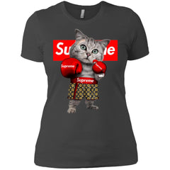 Supreme Boxing Cat Best Funny T-shirt Women Cotton T-Shirt Women Cotton T-Shirt - parenttees