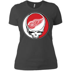 Detroit Red Wings Grateful Dead Steal Your Face Hockey Nhl Shirts Women Cotton T-Shirt Women Cotton T-Shirt - parenttees