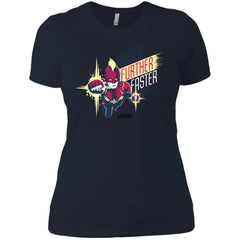 Captain Marvel Higher Further Faster Drawn Women Cotton T-Shirt Women Cotton T-Shirt - parenttees