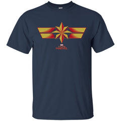 Marvel Captain Marvel Retro Red Yellow Logo Men Cotton T-Shirt Men Cotton T-Shirt - parenttees