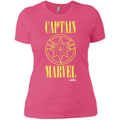 Captain Marvel Yellow Paint Drip Logo Women Cotton T-Shirt Women Cotton T-Shirt - parenttees