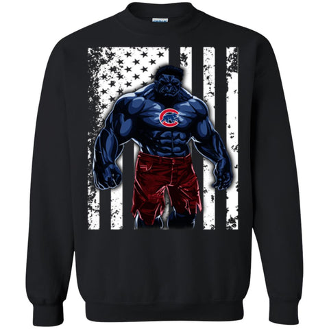 Giants Hulk Chicago Cubs T-shirt Flag Crewneck Pullover Sweatshirt Black / S Crewneck Pullover Sweatshirt - parenttees