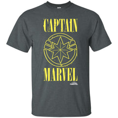 Captain Marvel Yellow Paint Drip Logo Men Cotton T-Shirt Men Cotton T-Shirt - parenttees