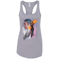 Captain Marvel Flying Space Portrait Women Tank Top