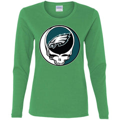 Philadelphia Eagles Grateful Dead Steal Your Face Football Nfl Shirts Women Long Sleeve Shirt Women Long Sleeve Shirt - parenttees