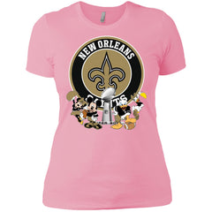 Nfl – New Orleans Saints Super Bowl 2019 Mickey Mouse Minnie Mouse Donald Duck Daisy Duck Football Women Cotton T-Shirt Women Cotton T-Shirt - parenttees