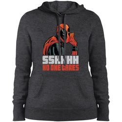 Marvel Deadpool Shhh No One Cares Whisper Women Hooded Sweatshirt