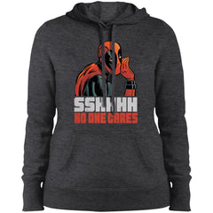 Marvel Deadpool Shhh No One Cares Whisper Women Hooded Sweatshirt Women Hooded Sweatshirt - parenttees