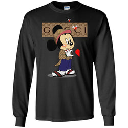 Couple Gucci Mickey Tshirt Valentine's Day Men Long Sleeve Shirt