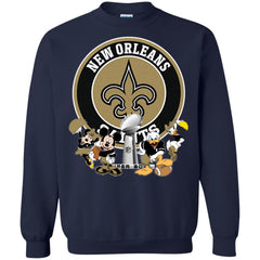 Nfl – New Orleans Saints Super Bowl 2019 Mickey Mouse Minnie Mouse Donald Duck Daisy Duck Football Crewneck Pullover Sweatshirt Crewneck Pullover Sweatshirt - parenttees