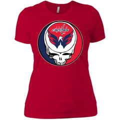 Washington Capitals Grateful Dead Steal Your Face Hockey Nhl Shirts Women Cotton T-Shirt Women Cotton T-Shirt - parenttees