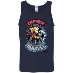 Captain Marvel Stitched Patched Portrait Men Cotton Tank Men Cotton Tank - parenttees