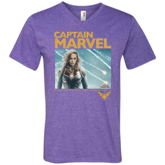 Captain Marvel Vintage Movie Poster Style Men V-Neck T-Shirt Men V-Neck T-Shirt - parenttees