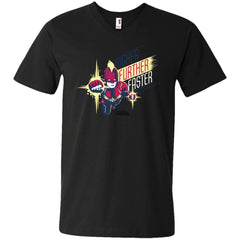 Captain Marvel Higher Further Faster Drawn Men V-Neck T-Shirt Men V-Neck T-Shirt - parenttees