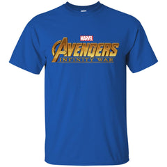 Marvel Avengers Infinity War Golden Logo Men Cotton T-Shirt Men Cotton T-Shirt - parenttees