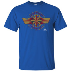 Captain Marvel Color Fade Circle Logo Badge Men Cotton T-Shirt Men Cotton T-Shirt - parenttees