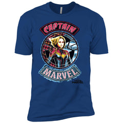 Captain Marvel Stitched Patched Portrait Men Short Sleeve T-Shirt Men Short Sleeve T-Shirt - parenttees
