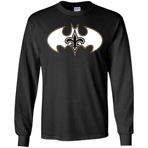 We Are The New Orleans Saints Batman Nfl Mashup Men Long Sleeve Shirt Black / S Men Long Sleeve Shirt - parenttees