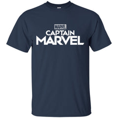 Marvel Captain Marvel Movie Logo White Men Cotton T-Shirt Men Cotton T-Shirt - parenttees