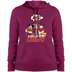 Nfl – Kansas City Chiefs Donald Duck Goofy Mickey Mouse Super Bowl 2019 Football Women Hooded Sweatshirt Women Hooded Sweatshirt - parenttees