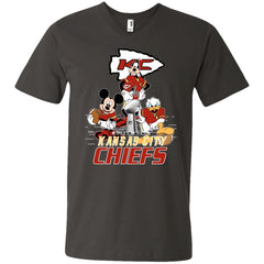 Nfl – Kansas City Chiefs Donald Duck Goofy Mickey Mouse Super Bowl 2019 Football Men V-Neck T-Shirt Men V-Neck T-Shirt - parenttees