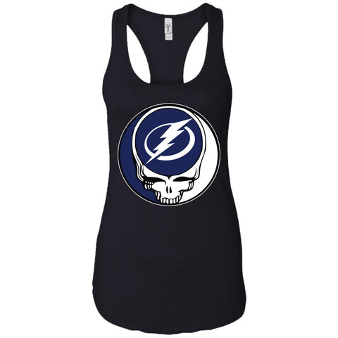 Tampa Bay Lightning Grateful Dead Steal Your Face Hockey Nhl Shirts Women Tank Top Black / X-Small Women Tank Top - parenttees