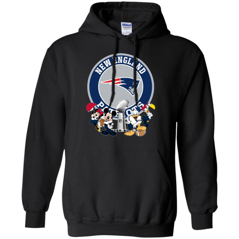 Nfl – New England Patriots Super Bowl 2019 Mickey Mouse Minnie Mouse Donald Duck Daisy Duck Football Pullover Hoodie Sweatshirt Black / S Pullover Hoodie Sweatshirt - parenttees