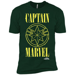 Captain Marvel Yellow Paint Drip Logo Men Short Sleeve T-Shirt