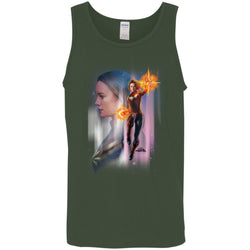 Captain Marvel Flying Space Portrait Men Cotton Tank