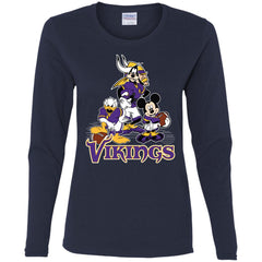 Mickey Mouse Minnesota Vikings American Football Nfl Sports Shirt Women Long Sleeve Shirt Women Long Sleeve Shirt - parenttees