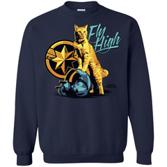 Captain Marvel Symbol Goose Fly High Crewneck Pullover Sweatshirt Crewneck Pullover Sweatshirt - parenttees