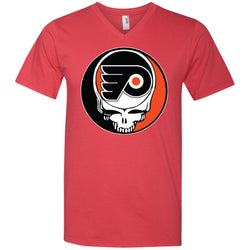 Philadelphia Flyers Grateful Dead Steal Your Face Hockey Nhl Shirts Men V-Neck T-Shirt