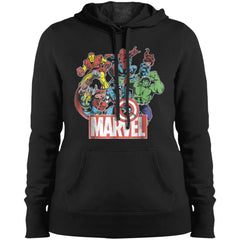 Marvel Avengers Team Retro Comic Vintage Graphic Women Hooded Sweatshirt Women Hooded Sweatshirt - parenttees