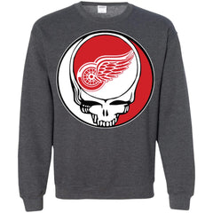 Detroit Red Wings Grateful Dead Steal Your Face Hockey Nhl Shirts Crewneck Pullover Sweatshirt Crewneck Pullover Sweatshirt - parenttees