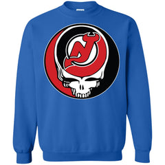 New Jersey Devils Grateful Dead Steal Your Face Hockey Nhl Shirts Crewneck Pullover Sweatshirt Crewneck Pullover Sweatshirt - parenttees