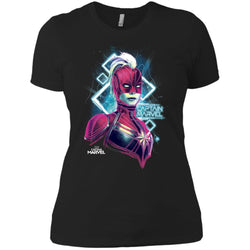 Marvel Captain Marvel Space Glow Neon Women Cotton T-Shirt