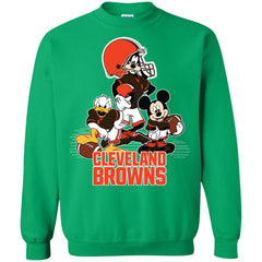 Mickey Mouse Cleveland Browns American Football Nfl Sports Shirt Crewneck Pullover Sweatshirt Crewneck Pullover Sweatshirt - parenttees