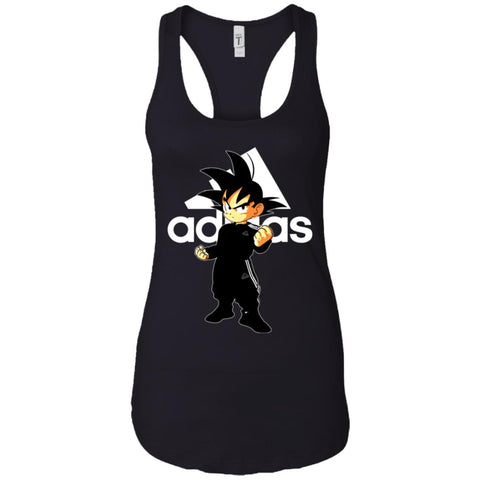 Goku Treding Adidas White T-shirt Women Tank Top Black / X-Small Women Tank Top - parenttees