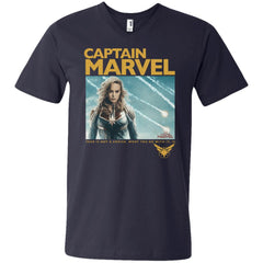 Captain Marvel Vintage Movie Poster Style Men V-Neck T-Shirt Men V-Neck T-Shirt - parenttees